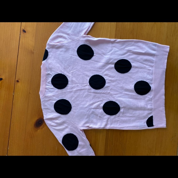 Premise Woman’s pink with black polka dots short sleeve sweater size small - Picture 7 of 7